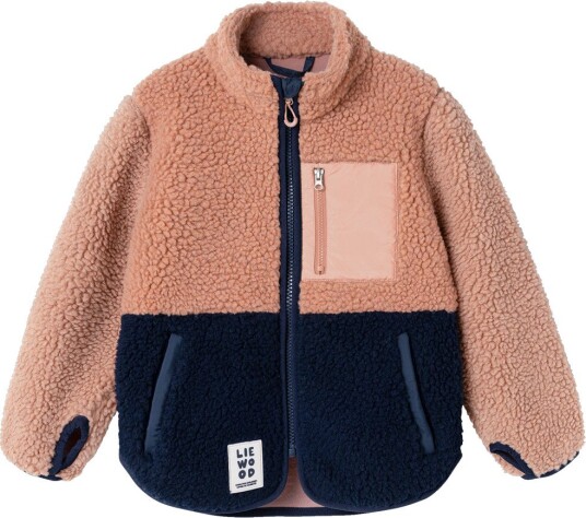 Liewood Fleecejakke Teddy Nolan Pile Toscana Rose/Mix Liewood 11 år (146) Fleecejakke Beige Marineblå Rosa