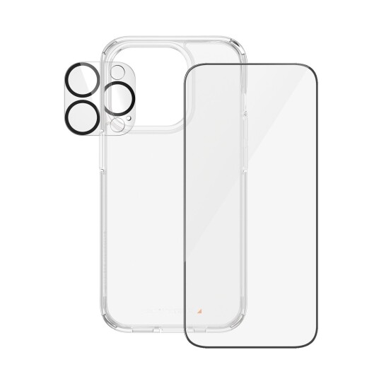 PanzerGlass 3-i-1 Beskyttelsessett for iPhone 15 Pro med EasyAligner - Skjermbeskyttelse, Deksel & Kamerabeskyttelse