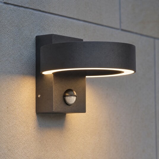 Utendørs LED vegglampe sensor svart CCT metall IP65 – Lucande Nirella Moderne Med en lyskilde