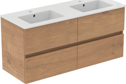 IDEAL STANDARD EUROVIT 2.0/ULYSSE BADEROMSMØBEL 1215X455 M/DOBBELSERVANT NATURAL OAK