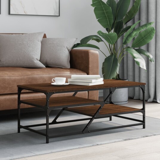 Salongbord brun eik 100x49x40 cm konstruert tre 8721012125094