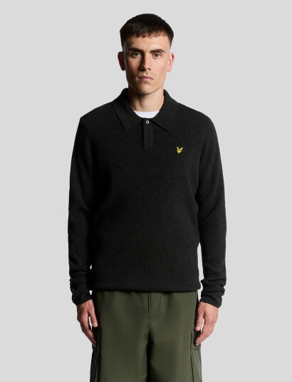 Lyle & Scott Lambswool Blend Rugby Jumper - Grey - XL