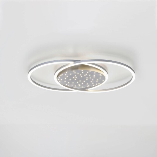 Paul Neuhaus LED taklampe Yuki dimbar Aluminium / grå / sink Stue / spisestue Aluminium Moderne