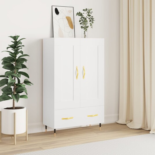 vidaXL Highboard hvit 69,5x31x115 cm konstruert tre