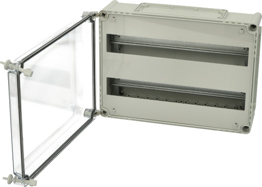 Fibox 2 Stk DIN-skinneboks, 2x19 Moduler, 38x28x13 cm Light Grey 380x280x130 mm