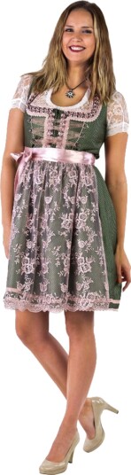 Hisab Joker Oktoberfest Dirndl Grønn Rosa Deluxe Kostyme 46 97989-46