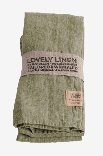 Lovely Linen   Serviett Lovely i vasket lin 4 pk   Grønn