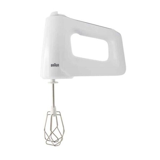 Braun MultiMix 3 Håndmikser 500W med Eltekrok og 5 Hastigheter - Hvit