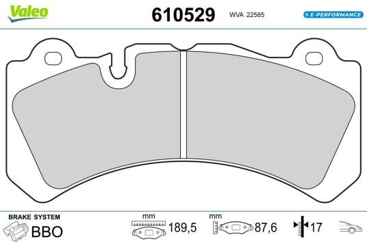 Bremseklosser VALEO 610529