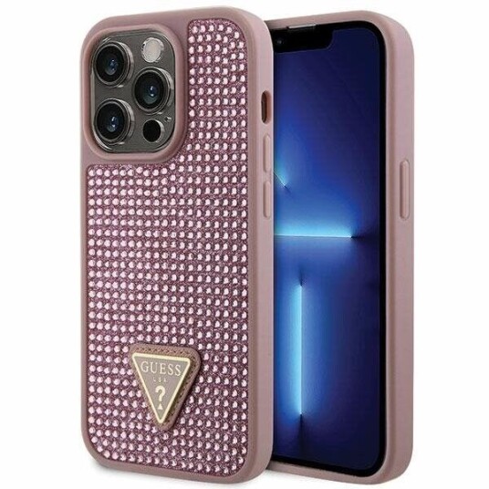 Guess Mobildeksel iPhone 14 Pro 6,1" Hardcase med Rhinstein Rosa