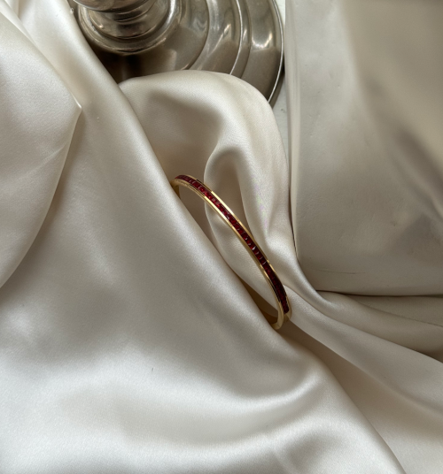 Aiyanna Hailey Bangle Bracelet Red Gold