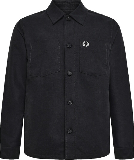 Fred Perry Brushed Twill Overshirt   Grey   S