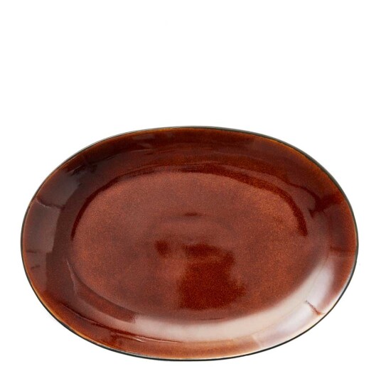 Bitz Fat oval 36x25 cm svart/rav