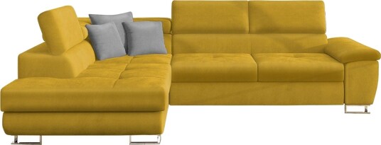 Reginia Sofa med Sjeselong 3 seter Gul/Lys grå Reginia Sofa med Sjeselong 3 seter Gul/Lys grå