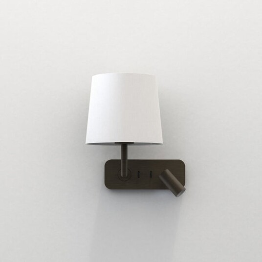 Side by Side vegglampe med skjerm - Bronse / Hvit Side by Side vegglampe med skjerm - Bronse / Hvit