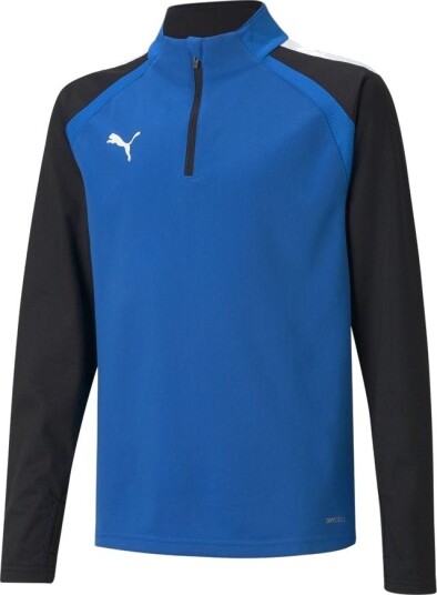 Teamliga 1/4 Zip Top Jr Electric Blue Lemonade PUMA Black størrelse 164 cm