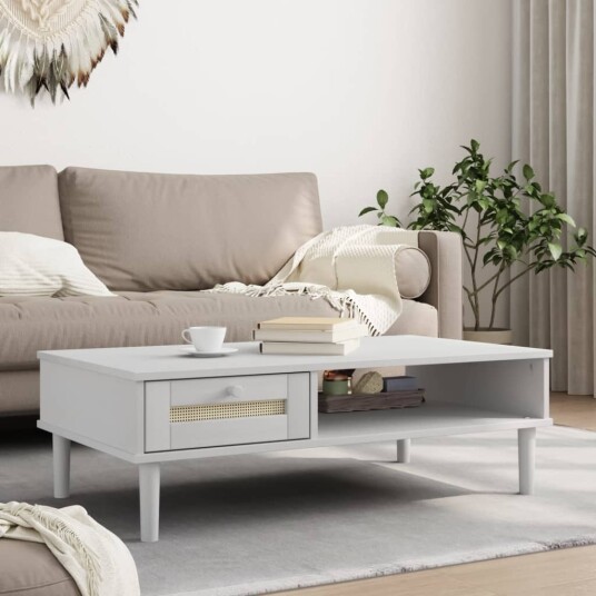  Salongbord SENJA rotting-utseende hvit 100x55x33 cm heltre 8721012134638
