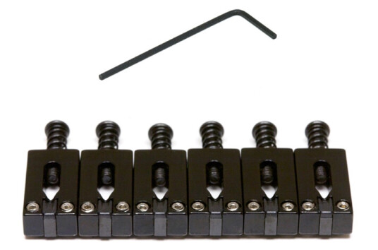 Graph Tech String Saver Pg-8220-0b Prs Style Saddles,Brushedsteel,6-Str-Blk