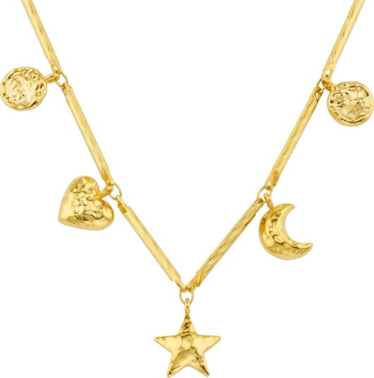 Orelia Bar Link & Molten Charm Necklace Orelia Bar Link & Molten Charm Necklace