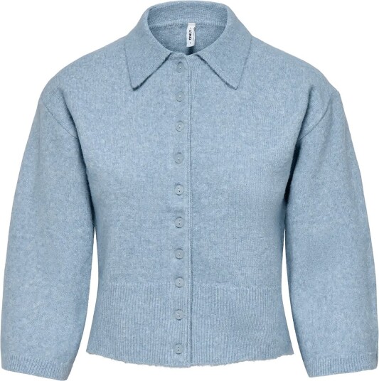 ONLY Onlmacey 3/4 Polo Cardigan Nca Knt DUSTY BLUE S