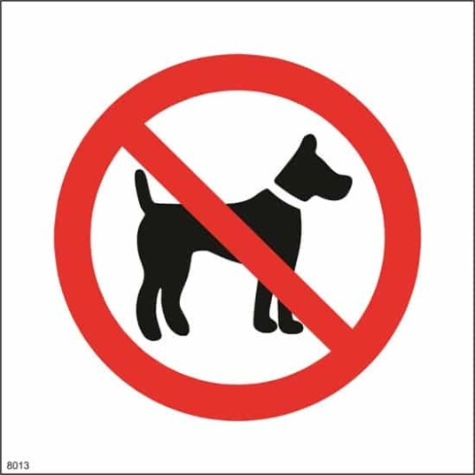 Hund forbud skilt PVC 35x35cm Vanlig