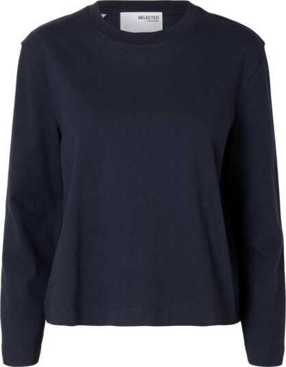 Selected Femme Essential Long Sleeve Boxy Tee Blå M Selected Femme Essential Long Sleeve Boxy Tee Blå M