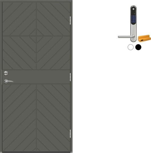 Ytterdør Swedoor Advance-Line Classic Grieg med Yale Entrus