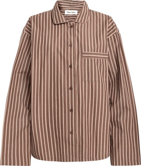 Organic Basics Core Sleep Poplin Shirt 2.0 Brown XL
