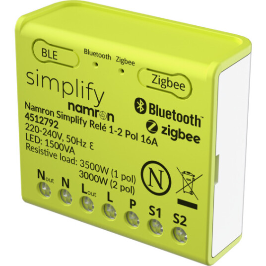 Namron Simplify Relé 1-2 Pol 16A Namron Simplify Relé 1-2 Pol 16A