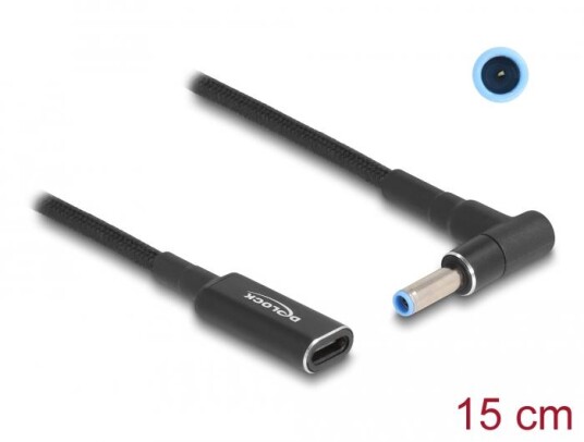 DELOCK Laptop Charging Cable USB Type-C  to HP 4.5 x 3.0mm 15 cm