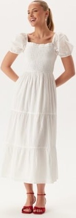 BUBBLEROOM Smock Maxi Dress White M