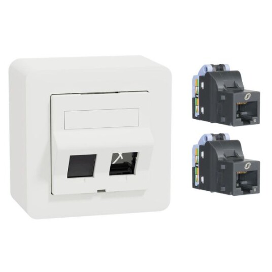 Schneider Electric Exxact Modularuttak vinklet, trykknappfeste