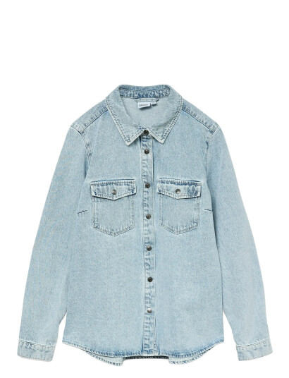 Vero Moda Vmjennie Ls Denim Shirt Mix Ga Noos - Blue - XS