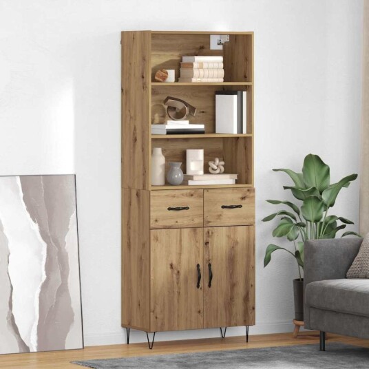  Høyskap med skuff Artisan Eik 69,5 x 34 x 180 cm Konstruert tre