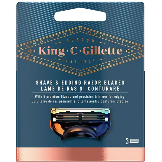 Gillette King C. Razor Blades Shave & Edge 3-pk.