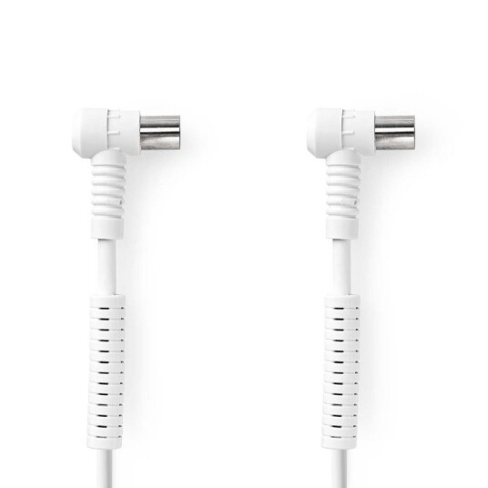 Nedis 10 m Koaksialkabel med Nikkelbelagt Kontakt og 120 dB Skjerming - Hvit Nedis 10 m Koaksialkabel med Nikkelbelagt Kontakt og 120 dB Skjerming - Hvit