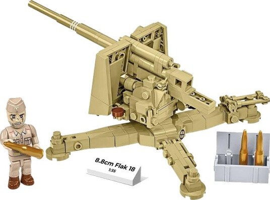 Cobi 3141 Tysk 8,8cm Flak 18 Byggesett Andre Verdenskrig 1:35 232 Deler