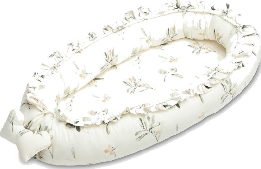 Sensillo Velvet Babynest 80x45cm Olive Cream