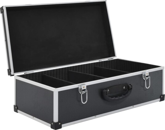  CD-koffert for 80 CD-er aluminium ABS svart