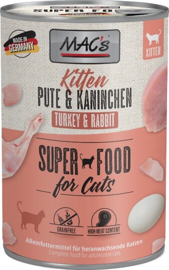 Mac'S Cat Kitten Kalkun & Kanin 24 X 400 G