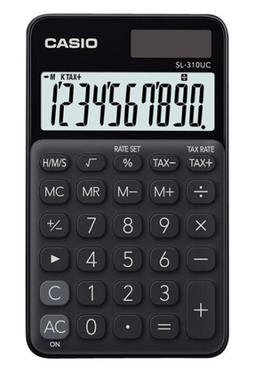 Casio Sl-310Uc - Lommekalkulator - 10 Sifre - Solpanel, Batteri - Svart