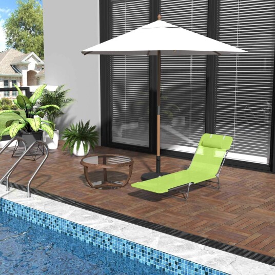 Green Relax Lounger for hage og bad Green Relax Lounger for hage og bad
