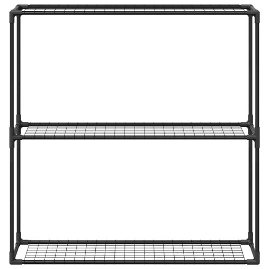 3 lags plantehylle Svart 100 x 32 x 102 cm Stål 3 lags plantehylle Svart 100 x 32 x 102 cm Stål