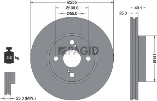 PAGID 54259NC Bremseskive PAGID 54259NC Bremseskive