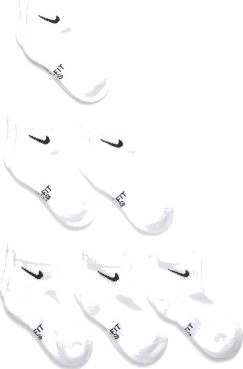 Nike 6Q 6Pk Quarter Sock White ONE SIZE