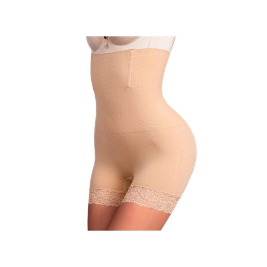 B2X Shapewear Shorts Høy Midje Blonder Beige