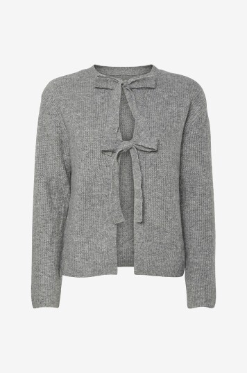pieces - Kardigan pcSilly LS Reversible Tie Knit - Grå