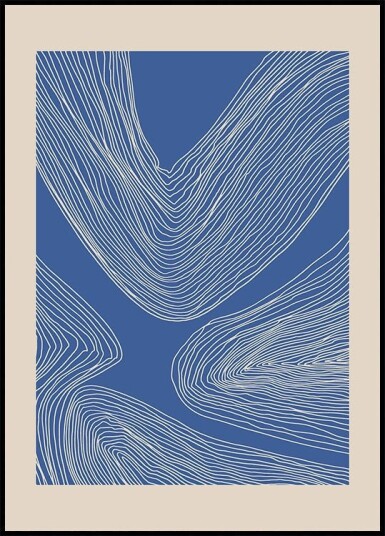 Blue Line Art Pattern Plakat Plakat / 40x50cm