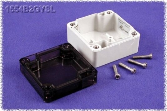 Hammond Electronics 1554B2GYSL 65 × 65 × 40 mm Polykarbonat Grå Kabinett