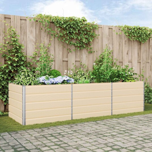 vidaXL Plantekassed Elfenben 290 x 100 x 75 cm Galvanisert stål